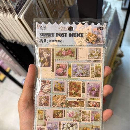 ملصقات sunset post office ازرق