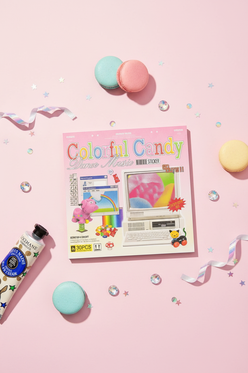 مجلة الملصقات الصغيرة نسخة colorful candy