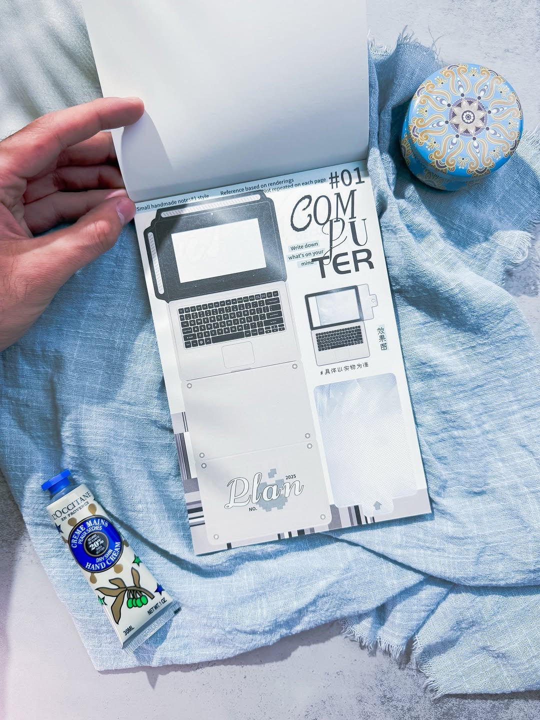 Diy note paper blue