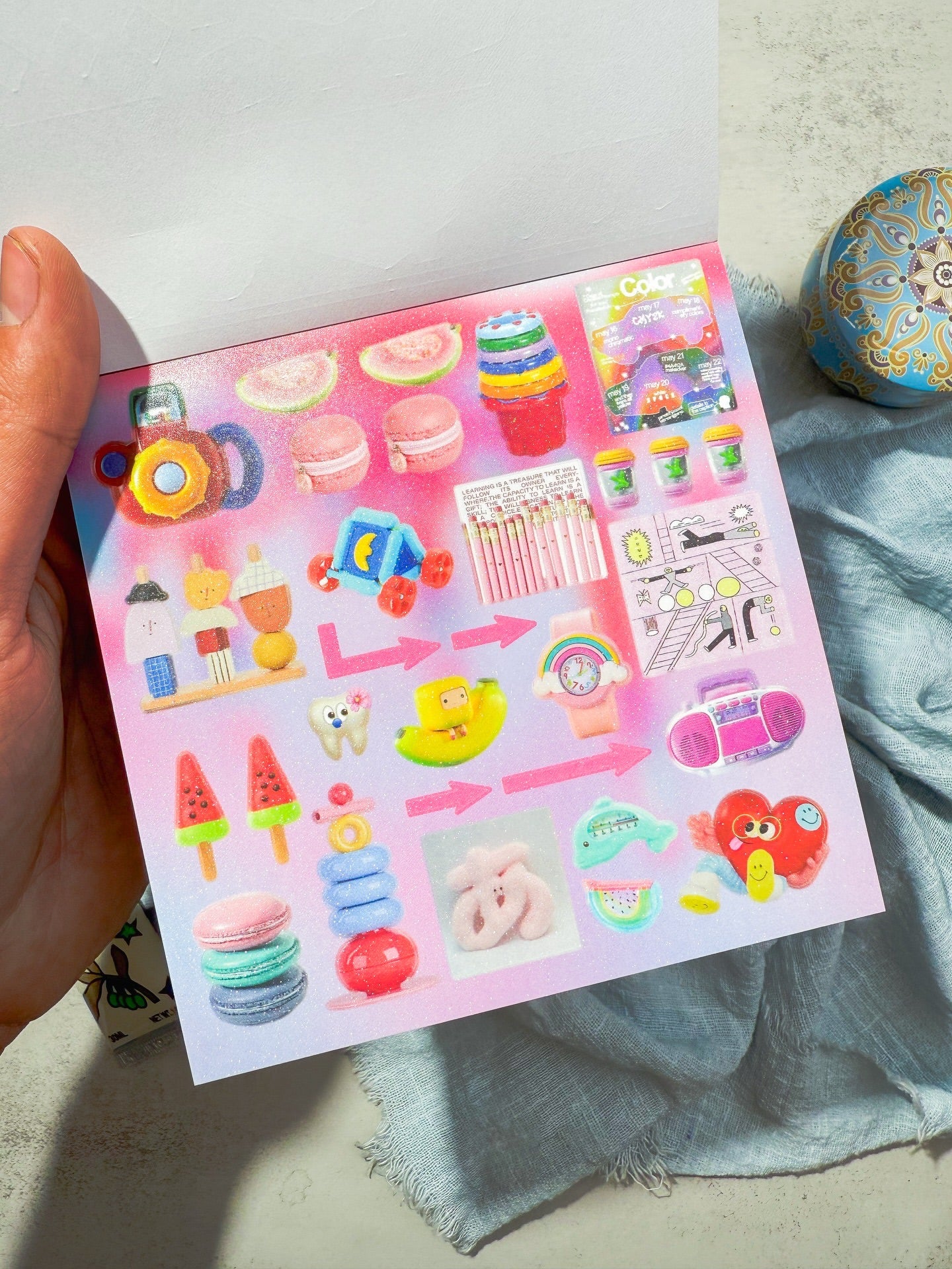 مجلة الملصقات الصغيرة نسخة colorful candy