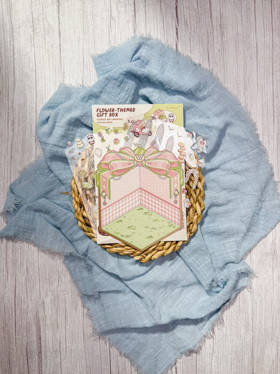 ملصقات التركيب الصغيرة flower themed gift box