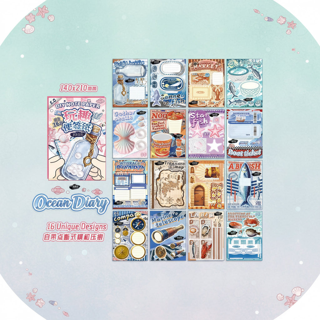 Diy note paper ocean diary