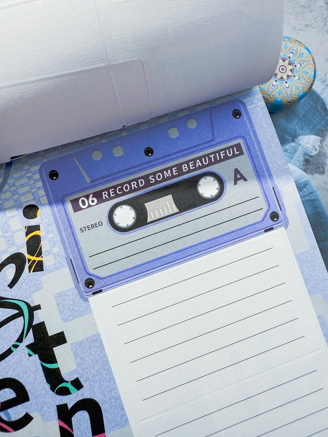 Diy note paper blue