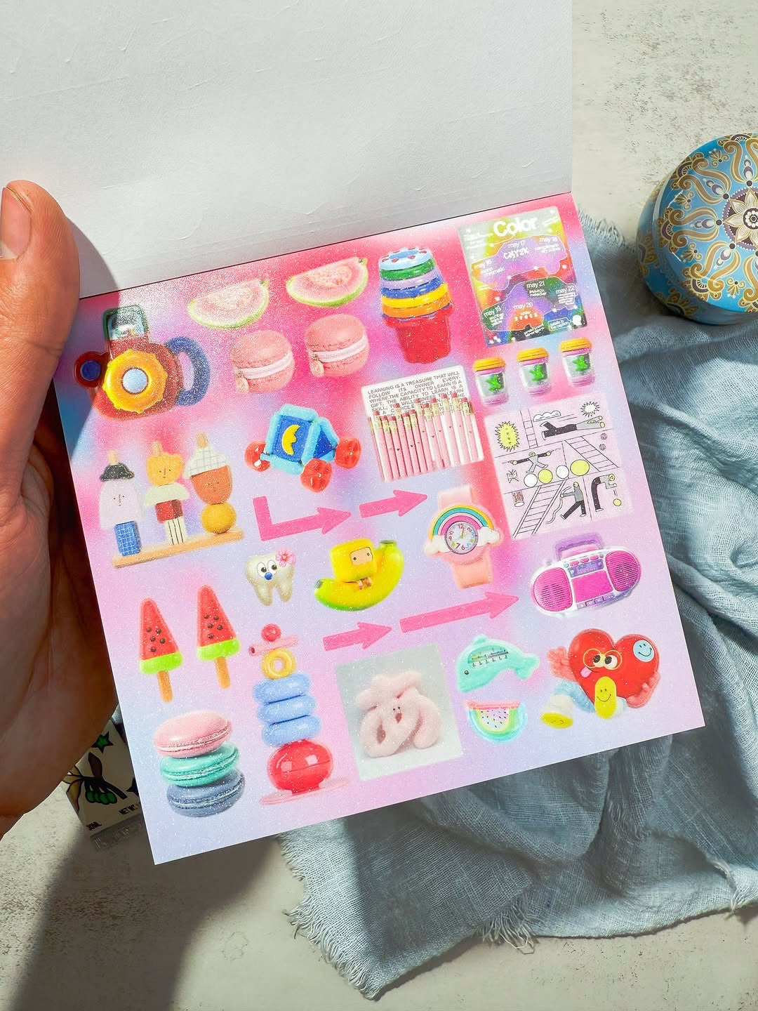 مجلة الملصقات الصغيرة نسخة colorful candy