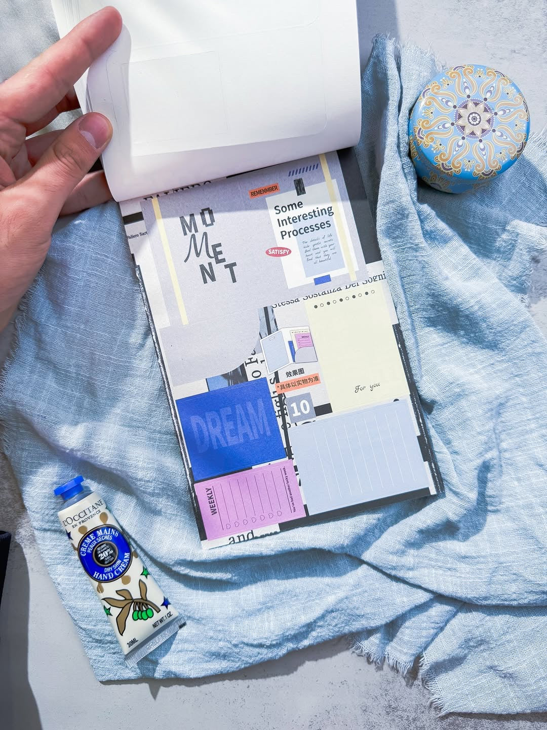 Diy note paper blue