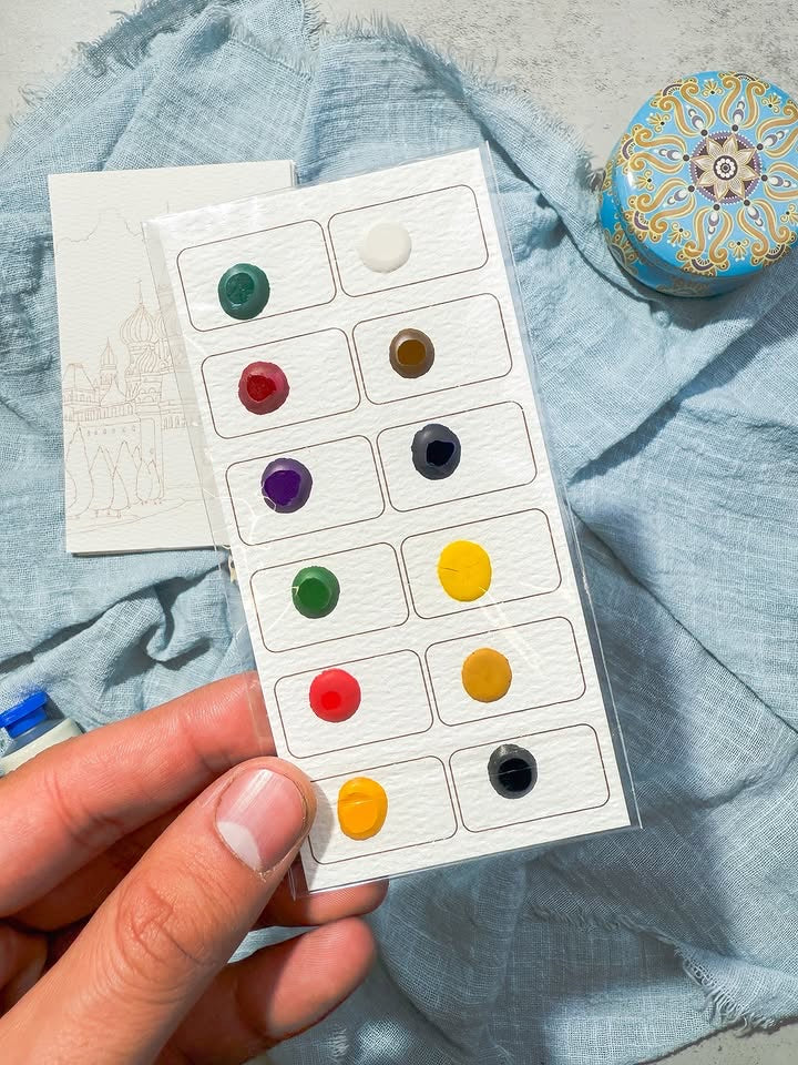 Watercoloring painting the imperial palace