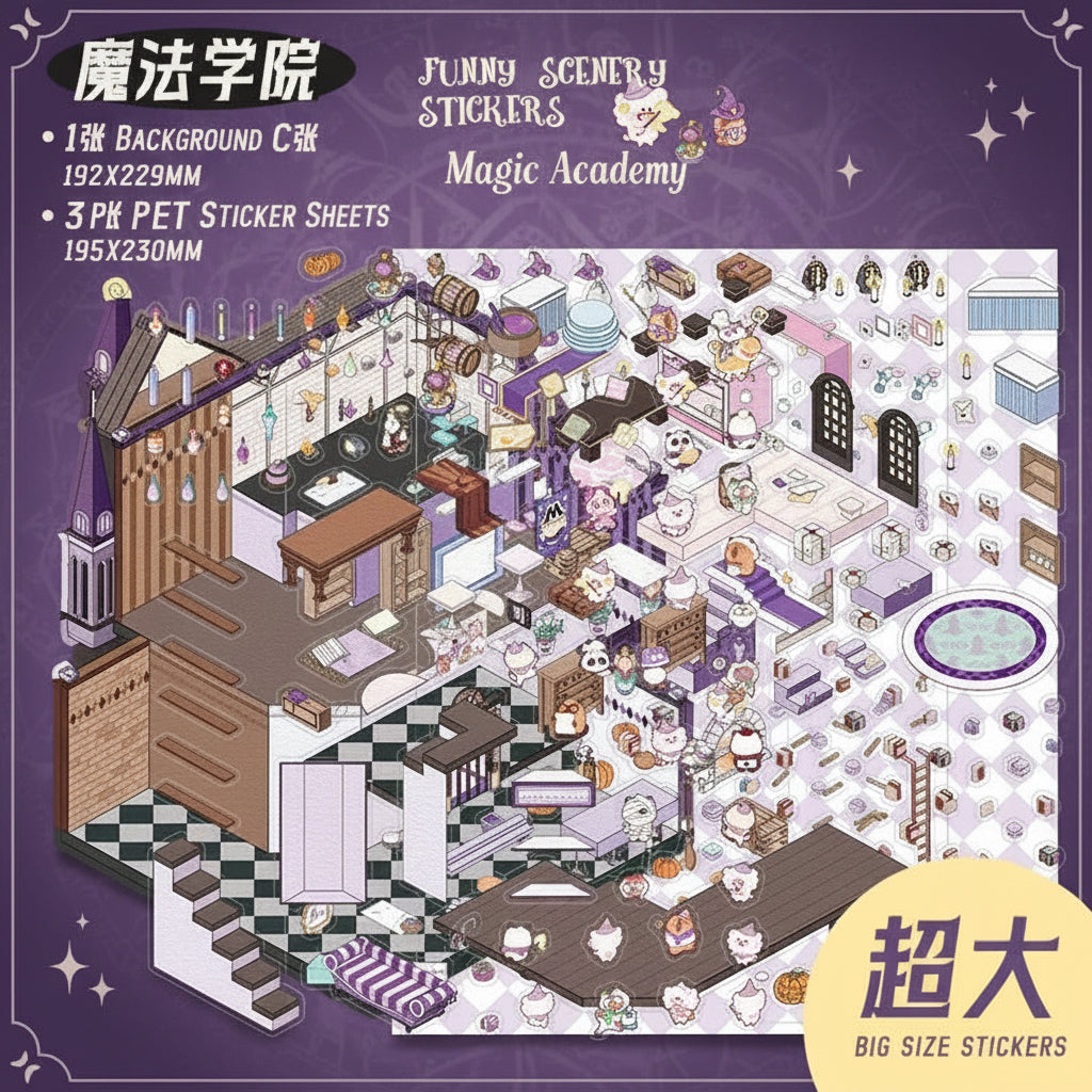 ملصقات التركيب الكبيرة نسخة magic academy