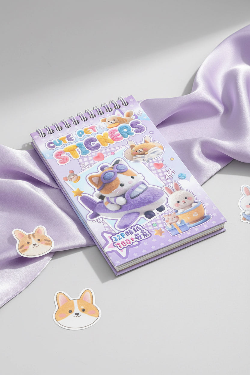 دفتر ملصقات pet purple
