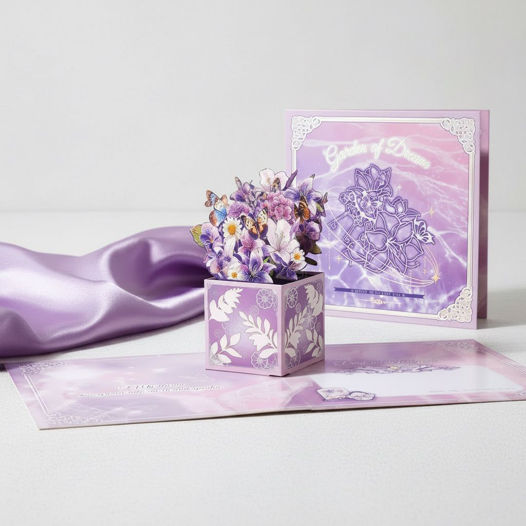 كارد معايدة 3D Dream flower garden