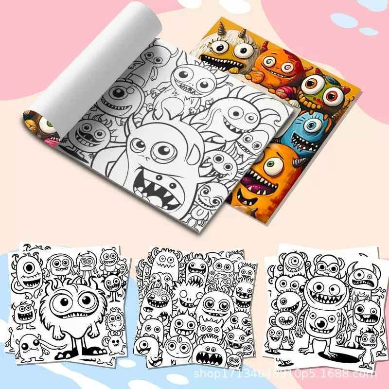 دفتر تلوين doodle monster