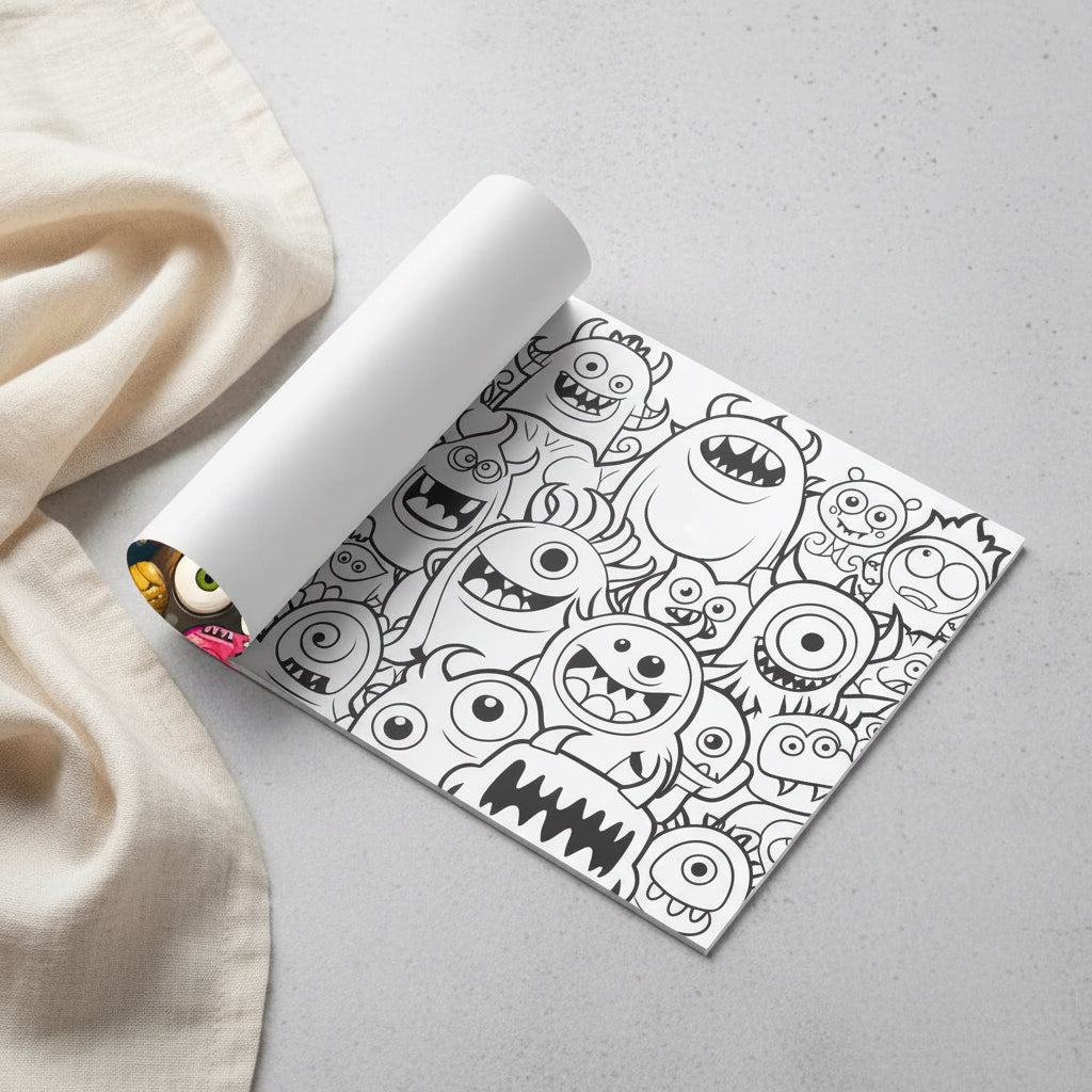 دفتر تلوين doodle monster