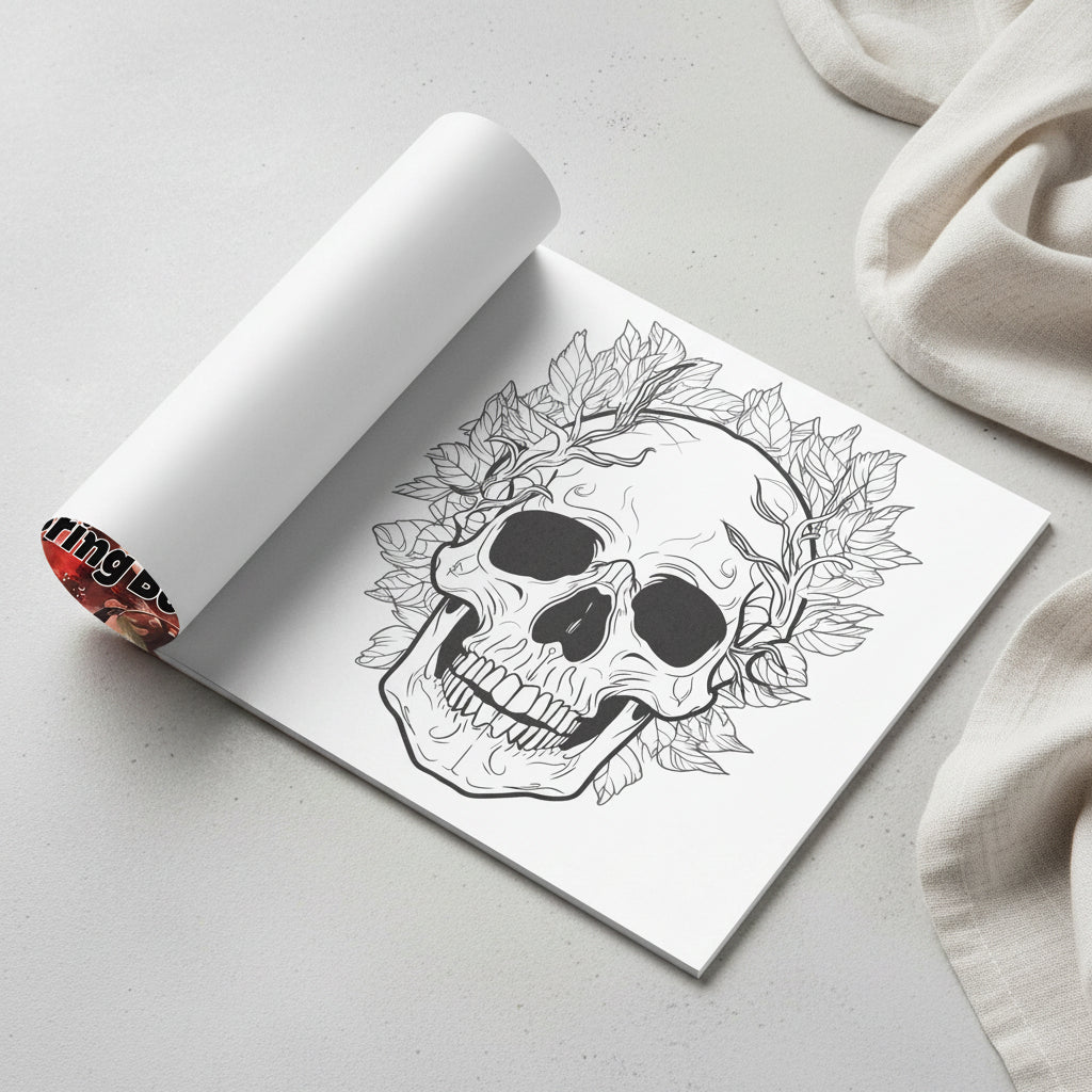 دفتر تلوين skull pattern