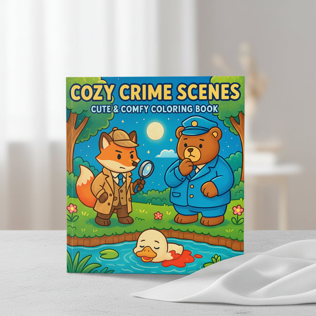 دفتر تلوين cozy crime scenes