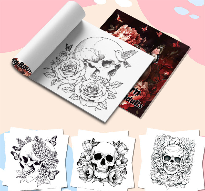 دفتر تلوين skull pattern