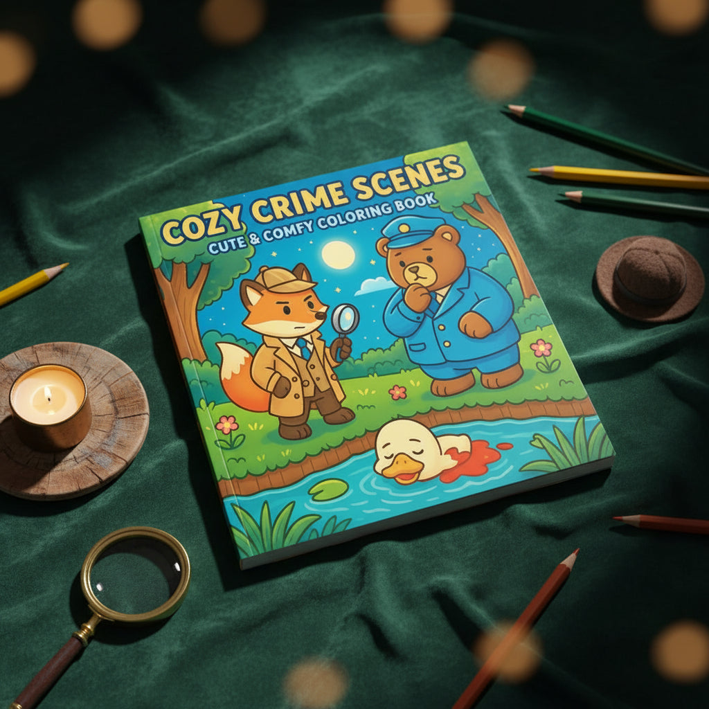 دفتر تلوين cozy crime scenes
