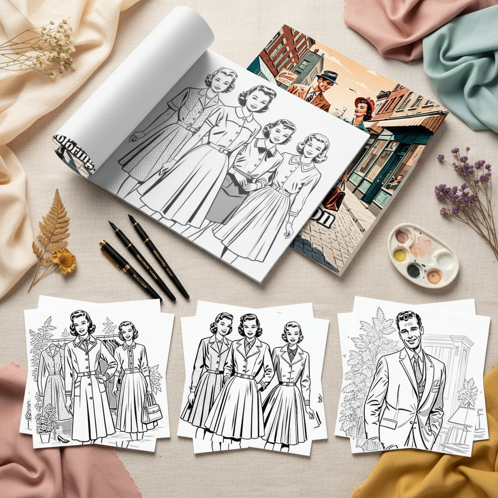 دفتر تلوين retro fashion
