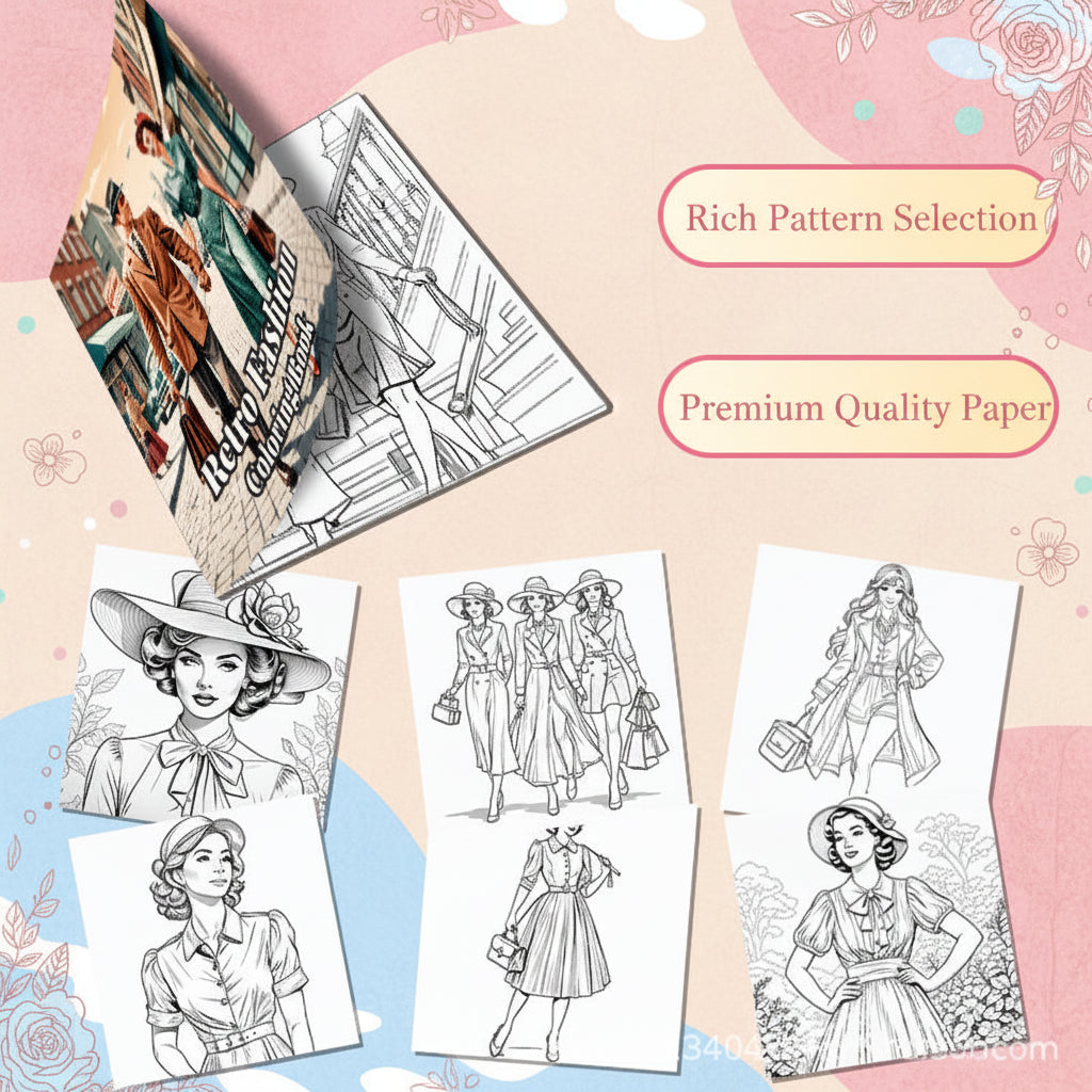 دفتر تلوين retro fashion