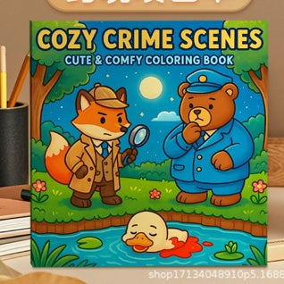 دفتر تلوين cozy crime scenes