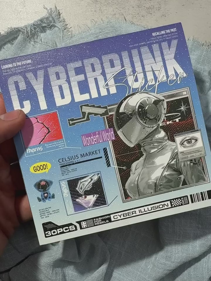 مجلة الملصقات الصغيرة نسخة cyberpunk